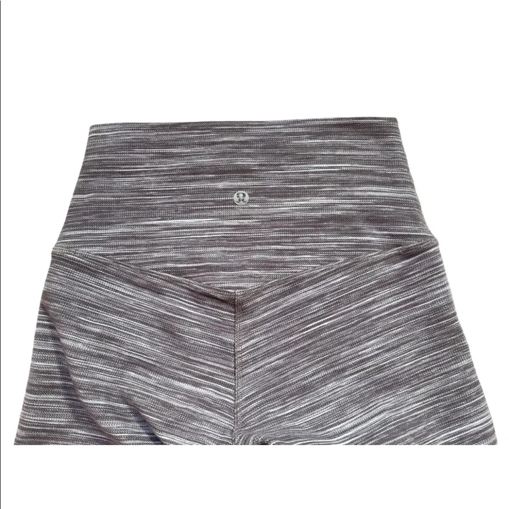 Lululemon Align Crop 21” Mini Space Dye Herringbone Jacquad Blk Cherry White 4